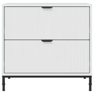 Нощно шкафче с чекмедже Бяло Със Силен Гланц 63.5 x 36 x 61 см