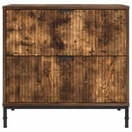 Нощно шкафче Опушен дъб 63.5 x 36 x 61 см Инженерно дърво