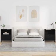 Нощни маси 2 pcs Черно 49 x 36 x 61 см Инженерно дърво