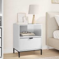 Нощно шкафче с чекмедже Бяло Със Силен Гланц 49 x 36 x 61 см