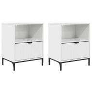 Нощни маси 2 pcs Бяло Със Силен Гланц 49 x 36 x 61 см