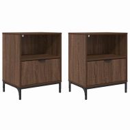 Нощни маси 2 pcs Кафяв дъб 49 x 36 x 61 см Инженерно дърво