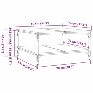 Масичка за кафе Черен дъб 80 x 80 x 40 cm Инженерно дърво