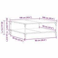 Масичка за кафе Черен дъб 100 x 100 x 40 cm Инженерно дърво