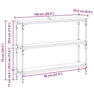 Конзолна маса с рафт Дъб 100 x 22,5 x 75 см Инженерно дърво