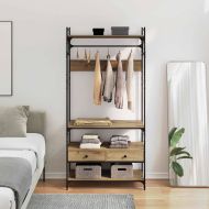 Гардероб с рафт дъб артизан 89 x 39 x 184.5 см Инженерно дърво