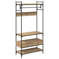 Гардероб с рафт дъб артизан 89 x 39 x 184.5 см Инженерно дърво