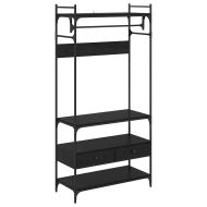 Гардероб с рафт Черен дъб 89 x 39 x 184.5 см Инженерно дърво