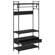 Гардероб с рафт Черен дъб 89 x 39 x 184.5 см Инженерно дърво