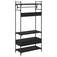 Гардероб с рафт Черен дъб 89 x 39 x 184.5 см Инженерно дърво