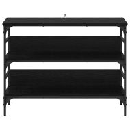 Конзолна маса с рафт Черен дъб 100 x 32 x 75 см Инженерно дърво