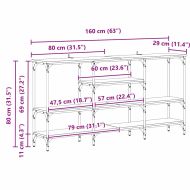 Конзолна маса дъб артизан 160 x 29 x 80 см Инженерно дърво