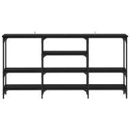 Конзолна маса с рафт Черен дъб 160 x 29 x 80 см Инженерно дърво