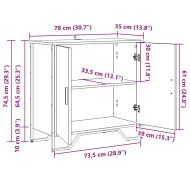Служебен шкаф Черно 78 x 35.5 x 74.5 см Инженерно дърво