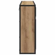 Шкаф с огледало за баня с рафт дъб артизан 65 x 20 x 60 см