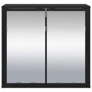 Шкаф с огледало за баня с рафт Черен дъб 65 x 20 x 60 см