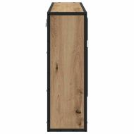 Шкаф с огледало за баня с рафт дъб артизан 65 x 20 x 60 см