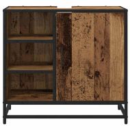 Шкаф за баня с рафт Старо дърво 65 x 33 x 60 см Инженерно дърво