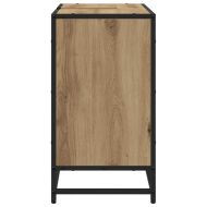 Шкаф за баня с рафт с врата Дъб 65 x 33 x 60 см Инженерно дърво