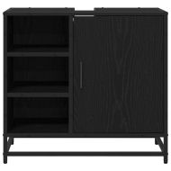 Шкаф за баня с рафт Черния дъб 65 x 33 x 60 см Инженерно дърво