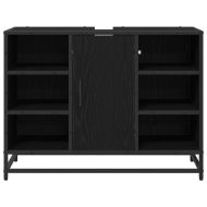 Шкаф за баня с рафт Черния дъб 80 x 33 x 60 см Инженерно дърво