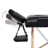 Сгъваема масажна кушетка с 3 зони, 10 см плътен пълнеж, черна