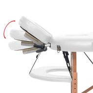 Сгъваема масажна маса, 4 см пълнеж, с 2 овални болстера, бяла