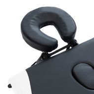 3-зонова сгъваема масажна кушетка, алуминий, черно и бяло