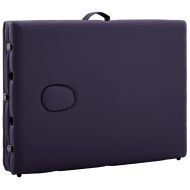 Сгъваема масажна кушетка, 3 зони, дърво, лилава