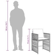 Градински комплект с възглавници 17 части полиратан светлосив