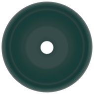 Луксозна кръгла мивка, матово тъмнозелена, 40x15 см, керамика