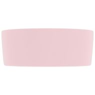 Луксозна кръгла мивка, матово розова, 40x15 см, керамика