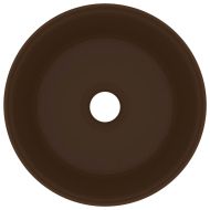 Луксозна кръгла мивка, матово тъмнокафява, 40x15 см, керамика