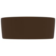 Луксозна кръгла мивка, матово тъмнокафява, 40x15 см, керамика