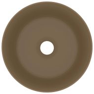 Луксозна кръгла мивка, матово кремава, 40x15 см, керамика