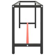 Рамка за работна маса матово черно и червено 190x50x79 см метал
