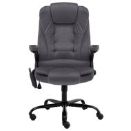 Масажиращ офис стол, тъмносив, кадифе