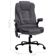 Масажиращ офис стол, тъмносив, кадифе