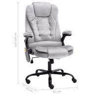 Масажиращ офис стол, светлосив, кадифе