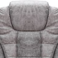 Офис стол, светлосив, изкуствена велурена кожа