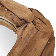 Декоративно огледало, тиково дърво, 80 см, кръгло