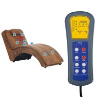 Масажираща кушетка с възглавница, кафява, изкуствен велур