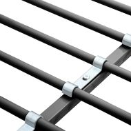 Горно легло с рамка за маса, сиво, метал, 90x200 см