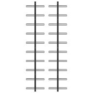 Стойки за вино за 20 бутилки стенен монтаж 2 бр черни метал