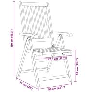 Сгъваеми градински столове, 4 бр, акация масив