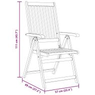 Сгъваеми градински столове, 6 бр, акация масив