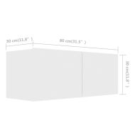 Комплект ТВ шкафове от 6 части, бял, инженерно дърво