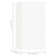 ТВ шкафове, 7 бр, бели, 30,5x30x60 см, инженерно дърво