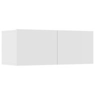 Комплект ТВ шкафове от 7 части, бял, инженерно дърво