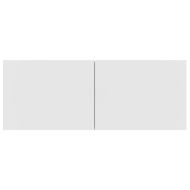 Комплект ТВ шкафове от 4 части, инженерно дърво, бял гланц